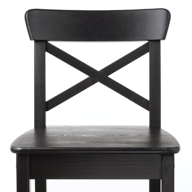 INGOLF bar stool with backrest, brownblack, 74 cm IKEA