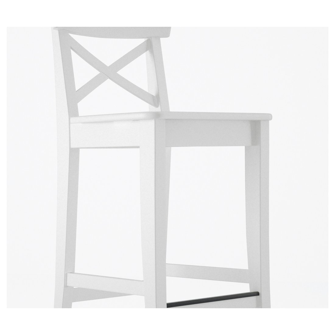INGOLF white, Bar stool with backrest, 74 cm IKEA