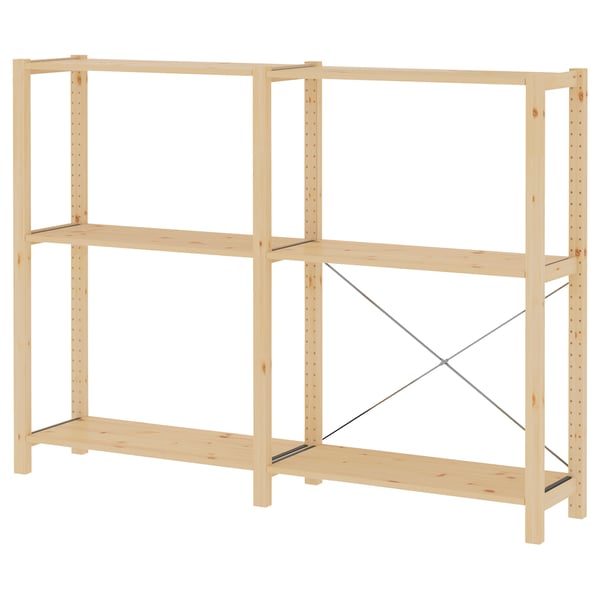 IVAR 2 sections/shelves, pine, 174x30x124 cm IKEA