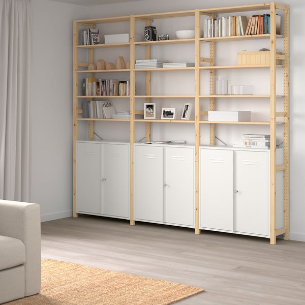 Ivar 3 Sections Cabinet Shelves Pine White Ikea