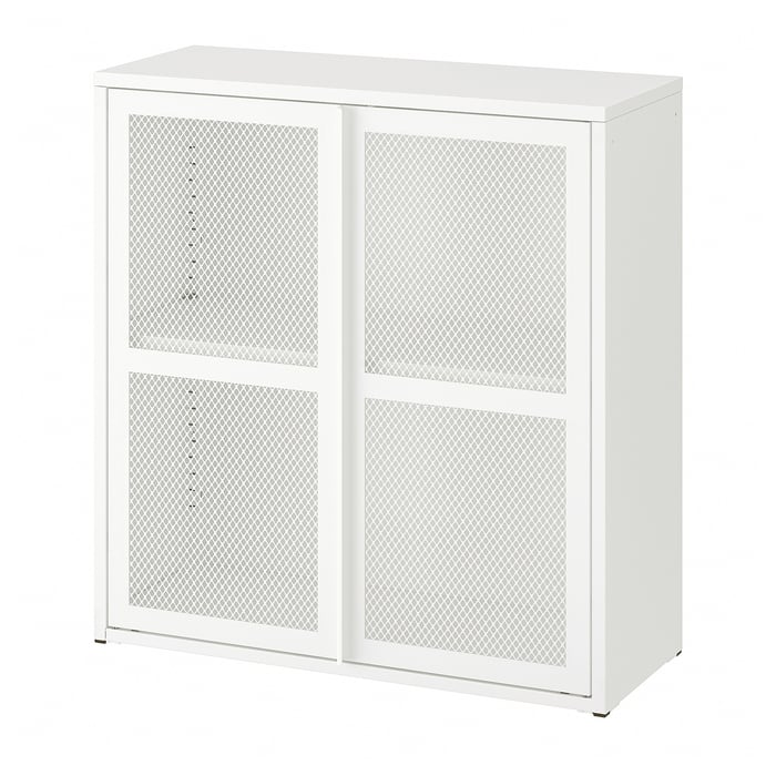 IVAR with doors, white mesh, 80x83 cm IKEA