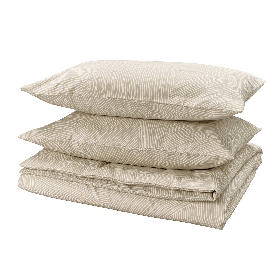 Covers Recycle Process JÄRNTRÄD duvet cover and 2 pillowcases, light beige white/flannel ...