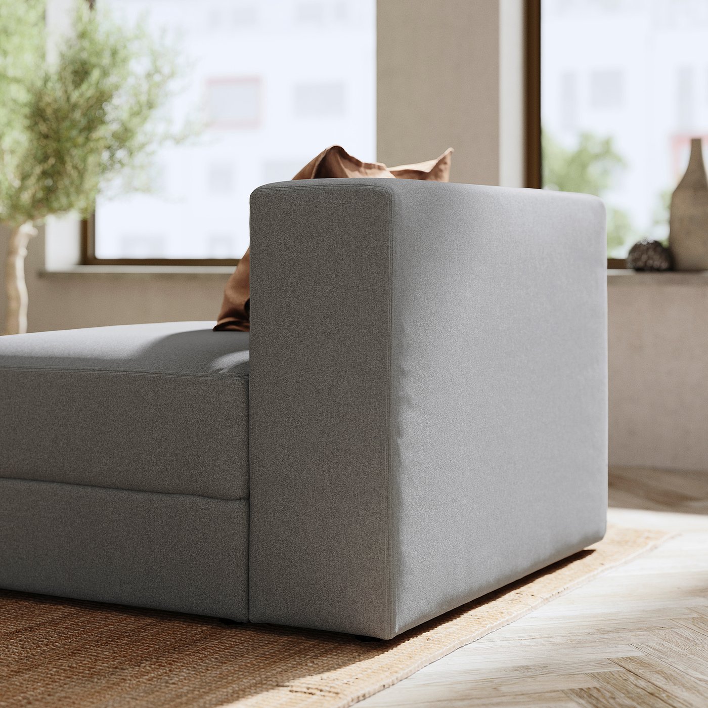 JÄTTEBO 1,5-seat module with storage - Tonerud grey
