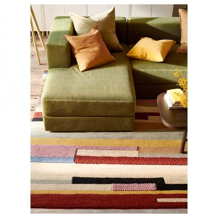 JÄTTEBO 3,5seat mod sofa w chaise longues, Armrests Samsala/dark
