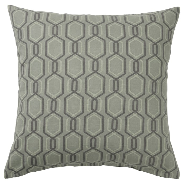 JÄTTEPOPPEL cushion cover, green/grey, 50x50 cm IKEA
