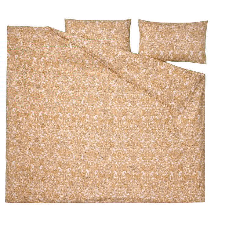 JÄTTEVALLMO Printed Yellow/White Duvet cover and Pillowcase Set 240x220