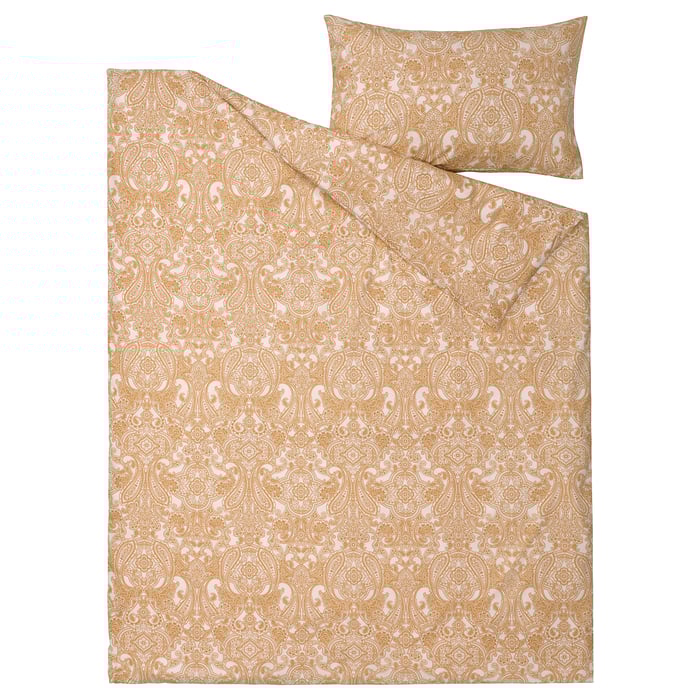 JÄTTEVALLMO Printed Yellow/White Duvet cover and Pillowcase, 150x200