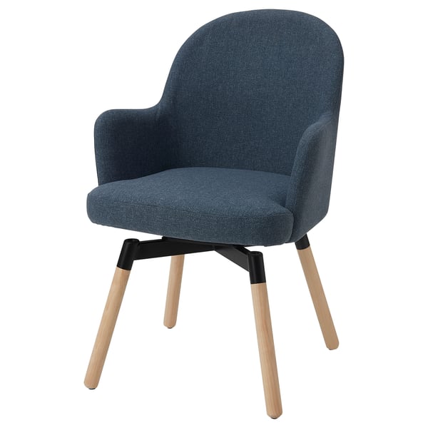JANOLOF Swivel armchair, Gunnared blue