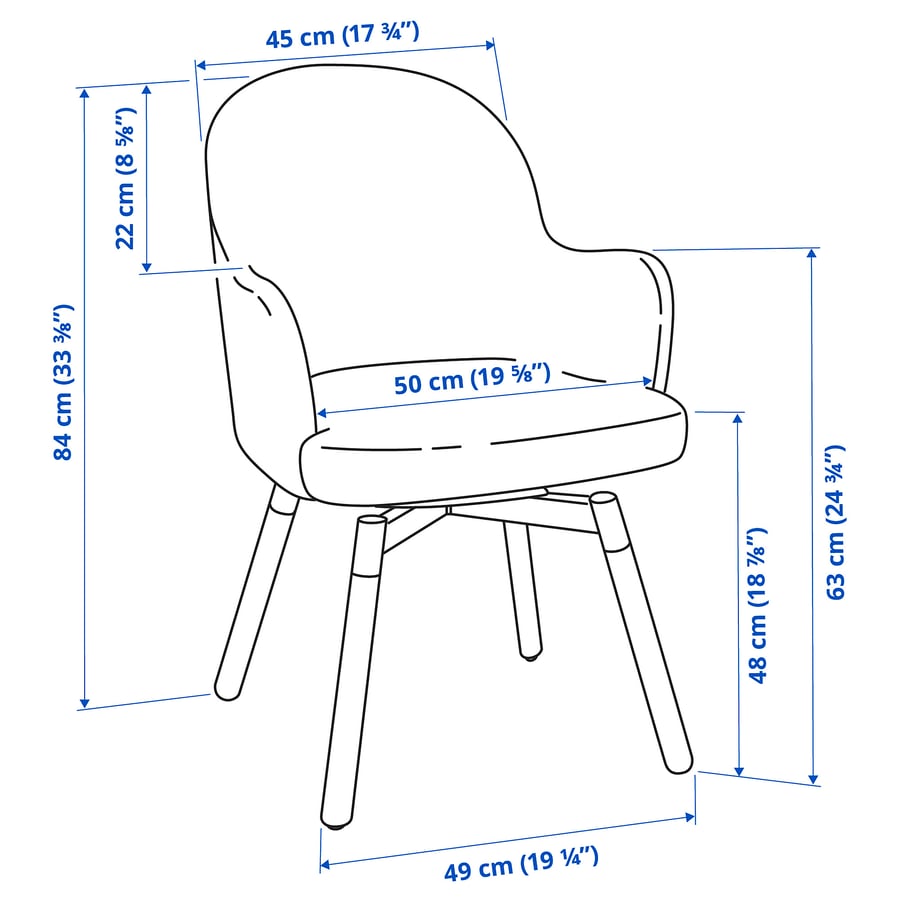 JANOLOF swivel armchair, Gunnared dark grey IKEA