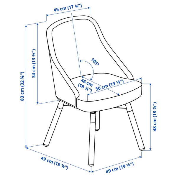 JANOLOF Swivel chair, Gunnared blue