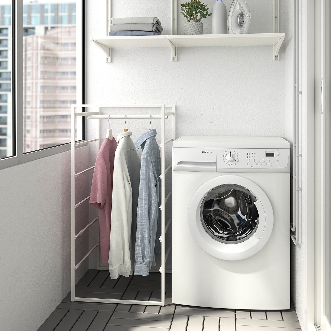 JONAXEL Wardrobe combination, white, 50x51x104 cm - IKEA