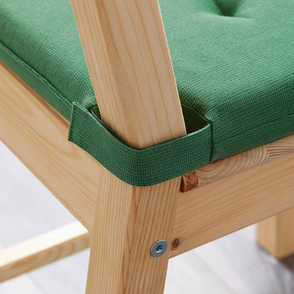 JUSTINA chair pad, green, 42/35x40x4 cm IKEA