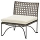 Option: JUTHOLMEN Easy chair, outdoor, dark grey/Kuddarna beige, 65x73x71 cm