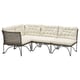 JUTHOLMEN Modular corner sofa 3-seat, outdoor, dark grey/Kuddarna beige