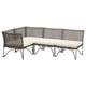 Option: JUTHOLMEN Modular corner sofa 3-seat, outdoor, dark grey/Kuddarna beige