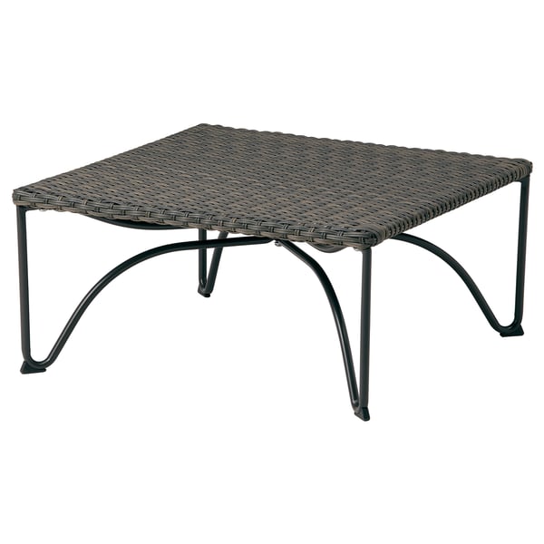 JUTHOLMEN outdoor stool, plastic rattan, dark greybrown, 65x65x31 cm
