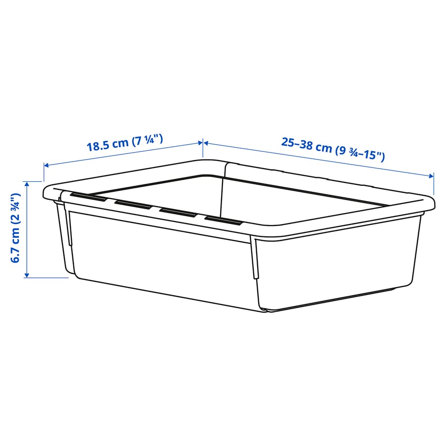 KACKLA extendable box, white, 25-38x19 cm - IKEA UK