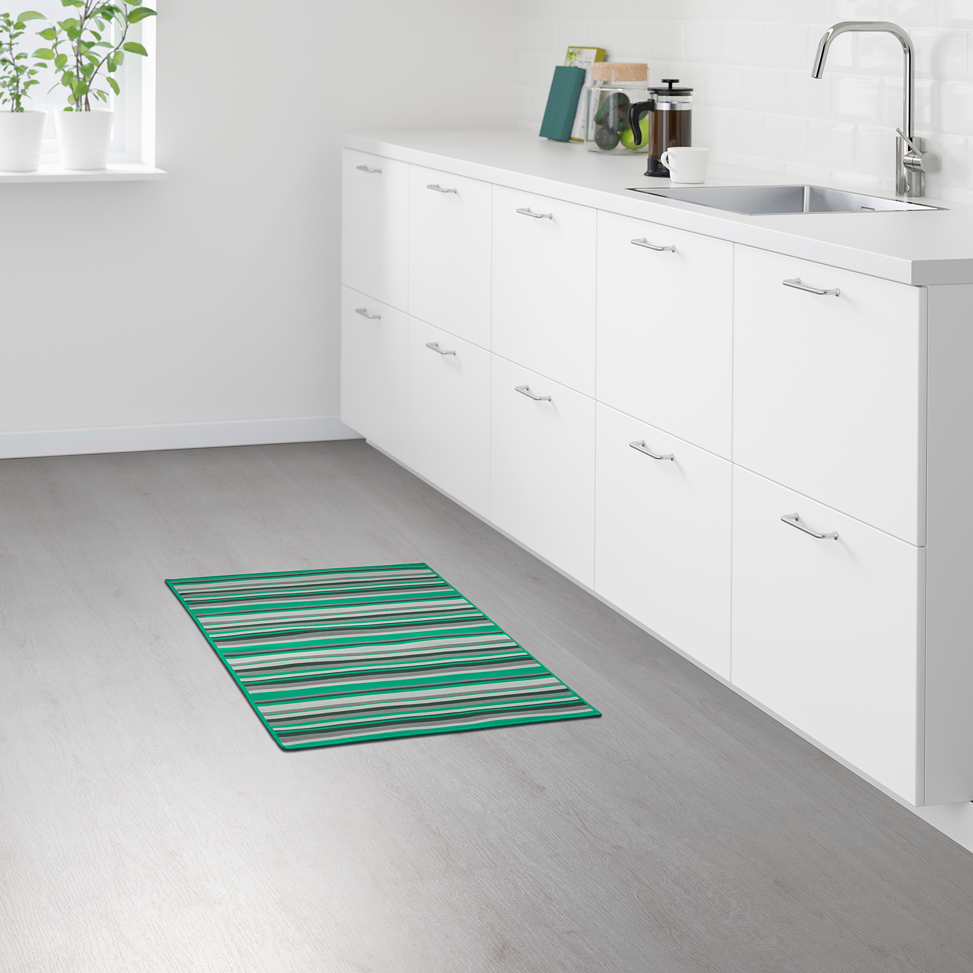 KÄRBÄK green, Rug flatwoven, in/outdoor IKEA