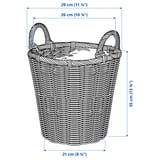 KAKTUSFIKON Plant pot, rattan, 24 cm