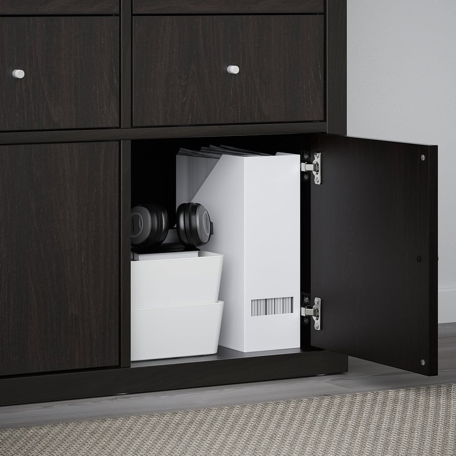 KALLAX cube storage unit, blackbrown, insert with door, 33x33 cm IKEA