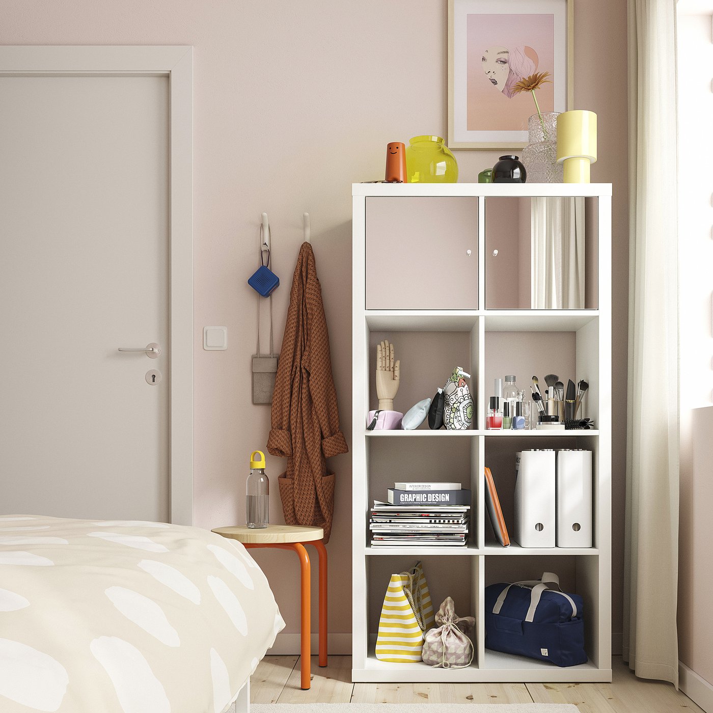 KALLAX white, insert with mirror door - IKEA UK