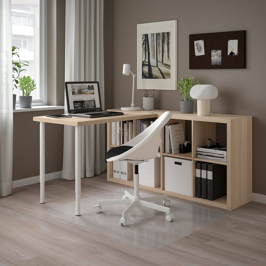 KALLAX / LINNMON desk combination, white/white stained oak effect