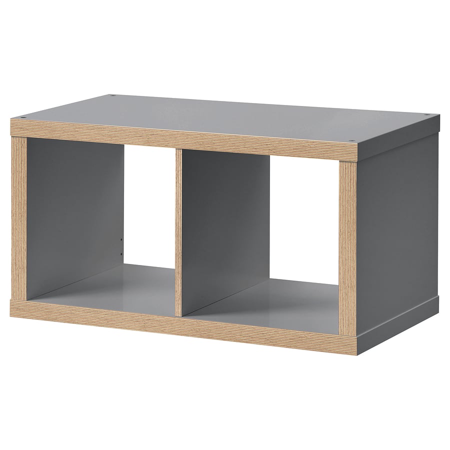 KALLAX cube storage unit, grey, wood effect, 77x42 cm IKEA
