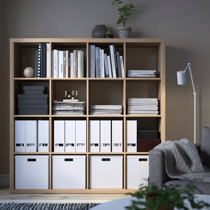 KALLAX cube storage unit, oak effect, 147x147 cm IKEA