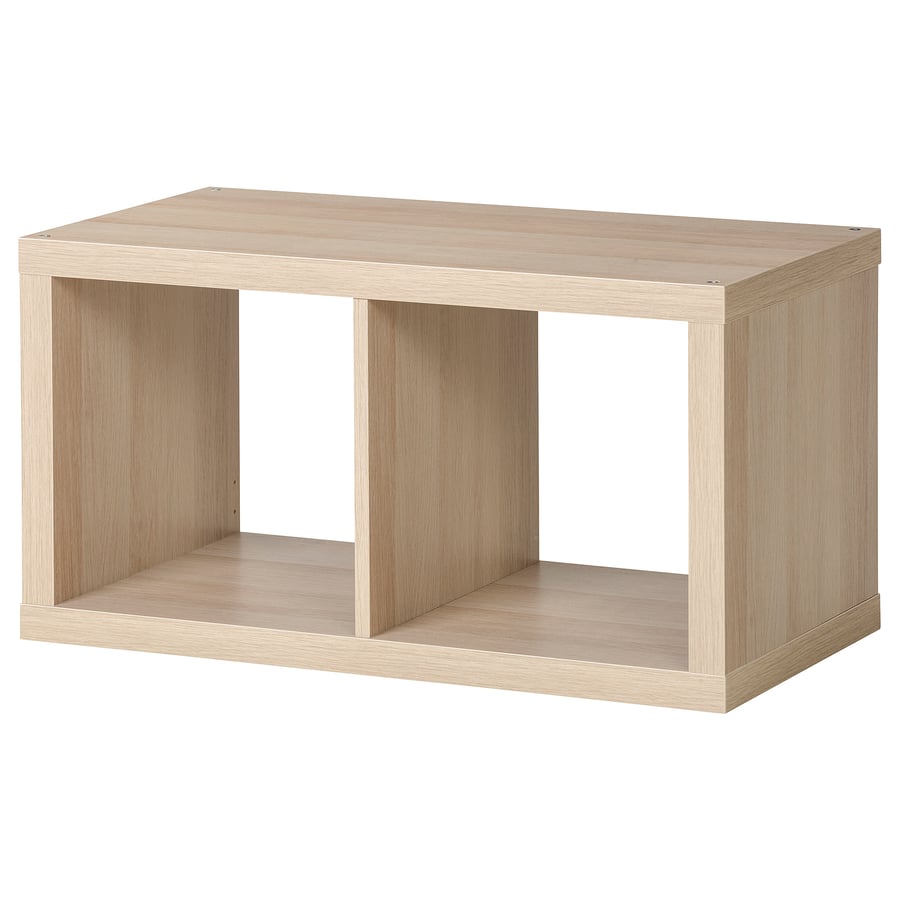 KALLAX cube storage unit, white stained oak effect, 77x42 cm IKEA