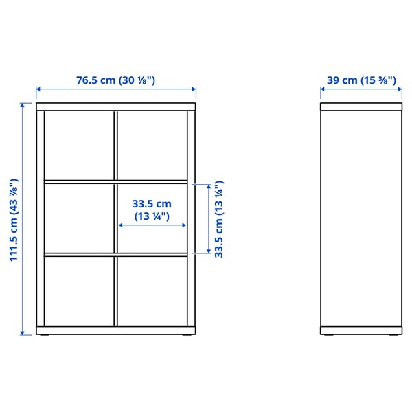 KALLAX Shelving unit, white stained oak effect, 77x112 cm