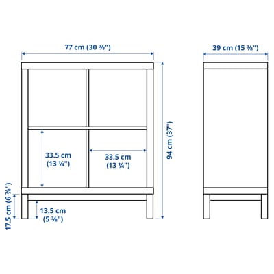 Unit Boxes KALLAX cube storage unit with underframe, black-brown/black, 77x94 cm ...