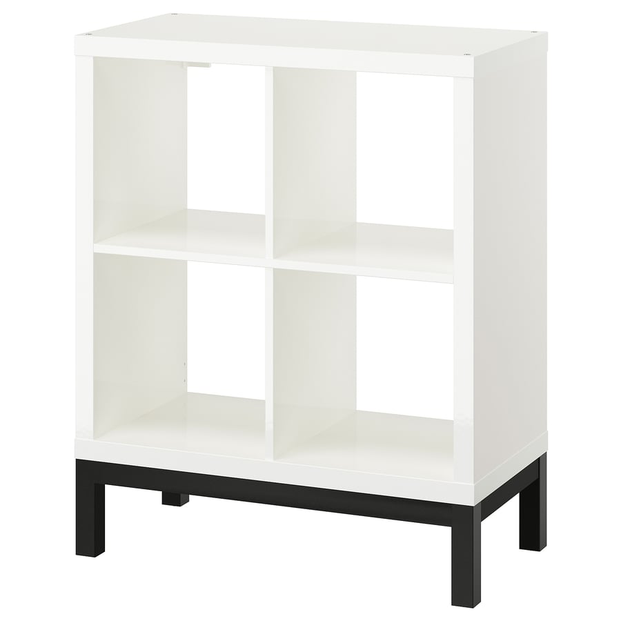 KALLAX shelving unit high gloss white black