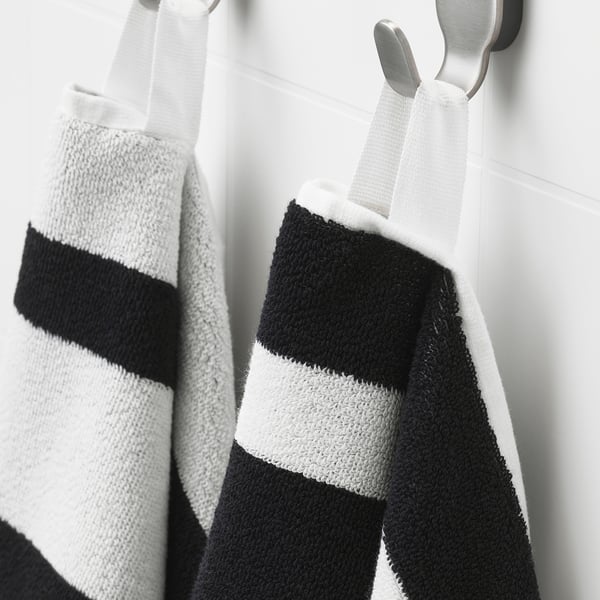 KINNEN Hand towel black/white IKEA