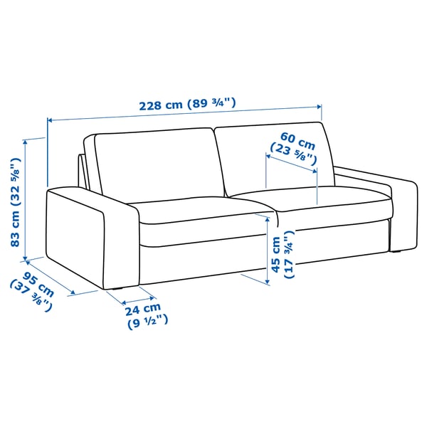 Kivik Three Seat Sofa Ramna Light Grey Ikea