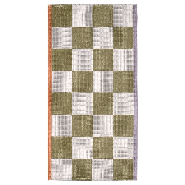 KLASSRUM white/green, checkered runner rug, 60x120 cm IKEA