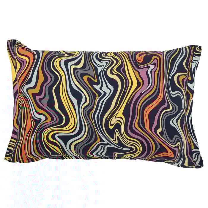 KLIPPNEJLIKA cushion cover, dark blue/multicolour, 40x58 cm IKEA