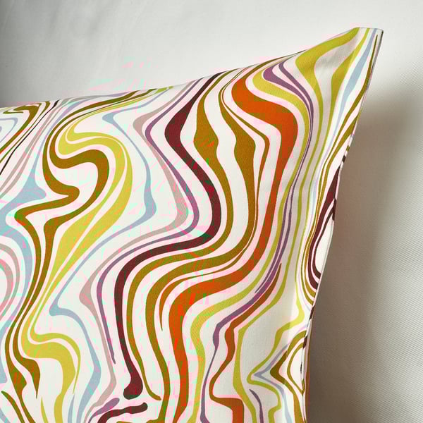 KLIPPNEJLIKA cushion cover, offwhite/multicolour, 40x58 cm IKEA