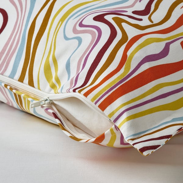 KLIPPNEJLIKA cushion cover, offwhite/multicolour, 40x58 cm IKEA