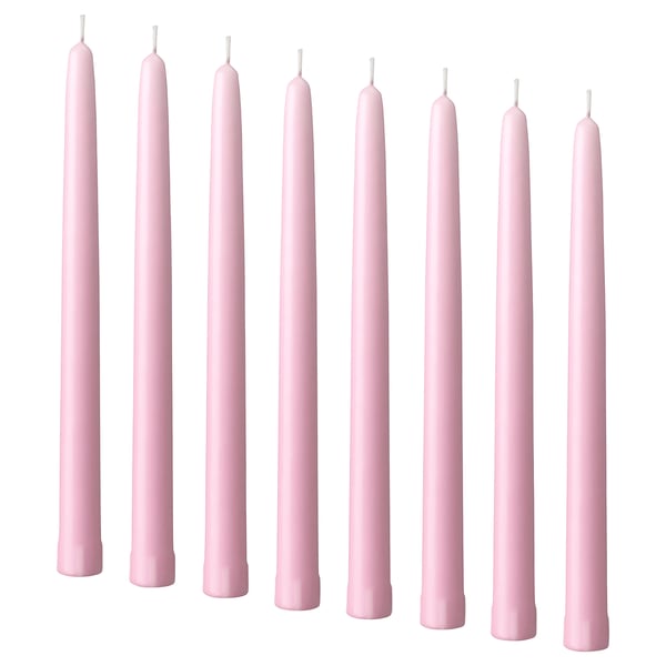 KLOKHET Unscented candle, light pink, 25 cm