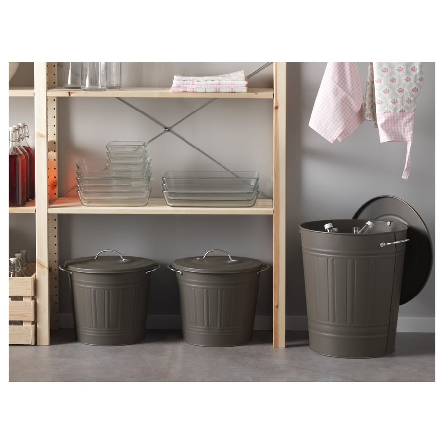 KNODD grey, Bin with lid, Height 32 cm IKEA