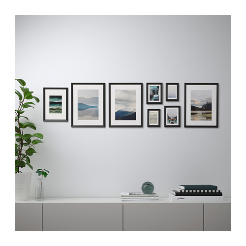 KNOPPÄNG Frame with poster, set of 8 Black IKEA