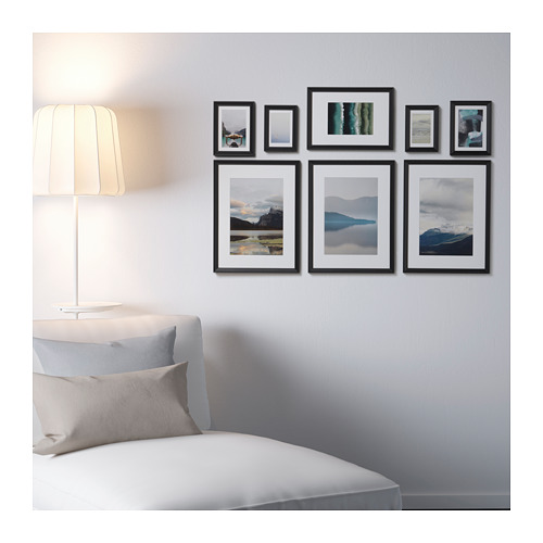 KNOPPÄNG Frame with poster, set of 8 Black IKEA