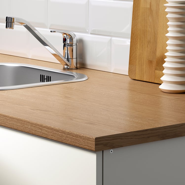 KNOXHULT white, base with doors and drawer, worktop length 122