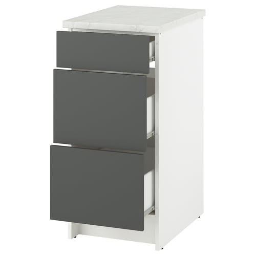 KNOXHULT Base cabinet with drawers - dark grey 40 cm
