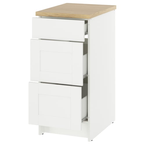 KNOXHULT Base cabinet with drawers - white frame 40 cm