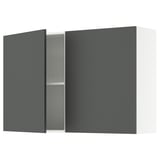 KNOXHULT Wall cabinet with doors, dark grey, 120x75 cm