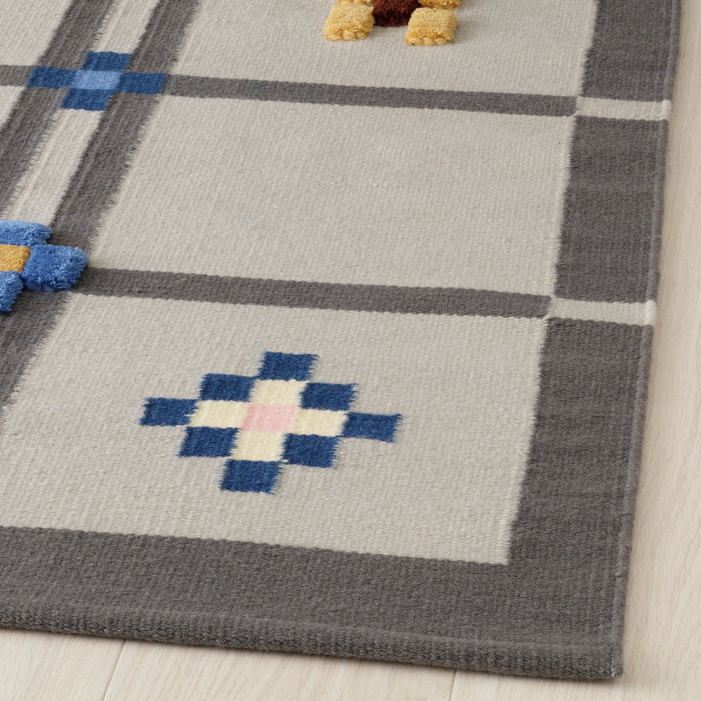 KNYLHAVREN grey, playful pattern rug, 200x300 cm - IKEA UK
