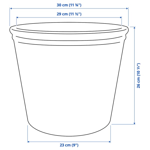 KÖRSBÄRSBJÖRK Plant pot, light grey-beige, 24 cm
