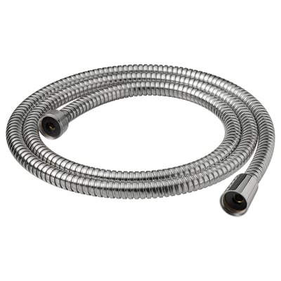 KOLSJÖN silver shower hose, coiled, durable chrome & stainless steel.