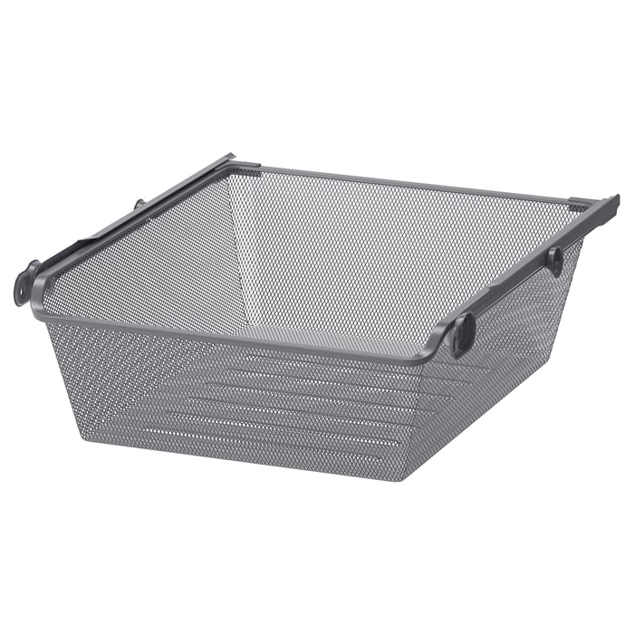 KOMPLEMENT mesh basket with pullout rail, dark grey, 50x58 cm IKEA
